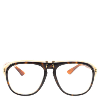 Gucci Interlocking G Flip-Up Aviator Sunglasses Acetate