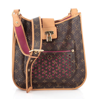 Louis Vuitton Musette Handbag Perforated Monogram Canvas Brown