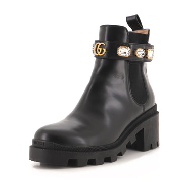 Gucci Women's GG Trip Ankle Boots Leather with Crystals