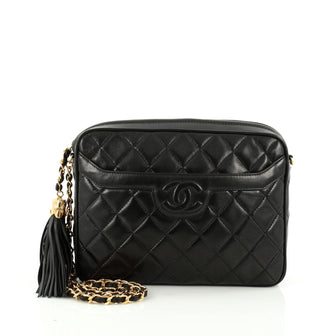 Chanel Vintage Camera Tassel Bag Quilted Leather Medium
