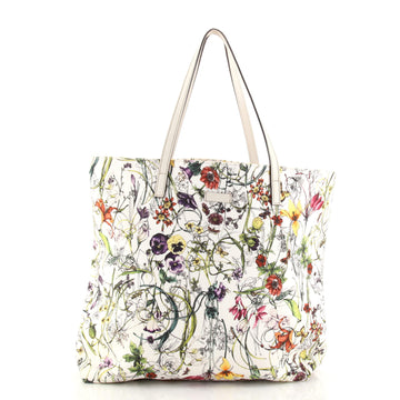 Gucci Open Tote Flora Canvas Tall