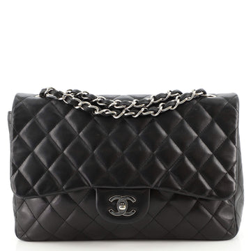 Chanel Vintage Classic Single Flap Bag Quilted Lambskin Jumbo
