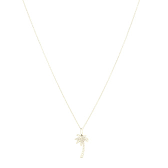Tiffany & Co. Palm Tree Pendant Necklace Platinum with Diamonds Mini