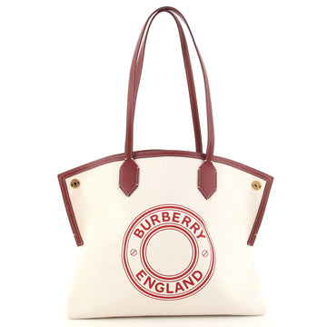 Burberry Logo Society Tote Printed Canvas Medium