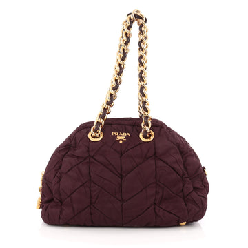 Prada Catena Bag Chevron Tessuto Large Purple 