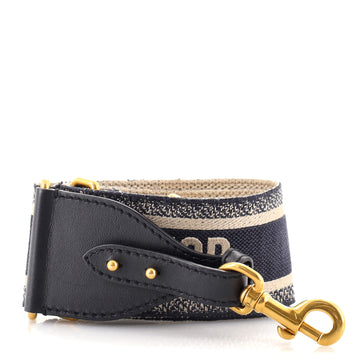 Christian Dior Logo Shoulder Strap Embroidered Canvas
