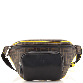 Fendi Front Pocket Waist Bag Zucca Coated Canvas and Leather