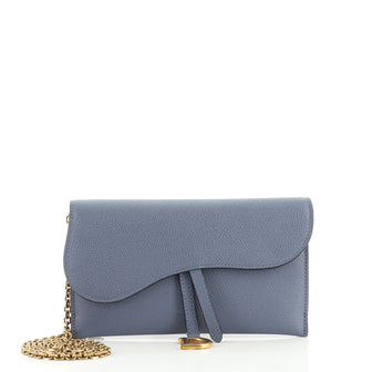Christian Dior Saddle Chain Wallet Leather
