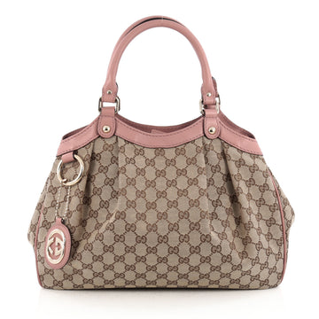 Gucci Sukey Tote GG Canvas Medium Brown