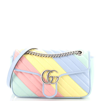 Gucci GG Marmont Flap Bag Diagonal Quilted Leather Small