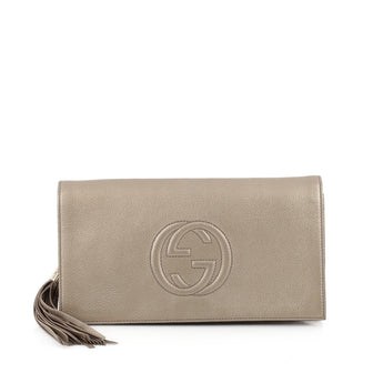 Gucci Soho Clutch Leather Gray