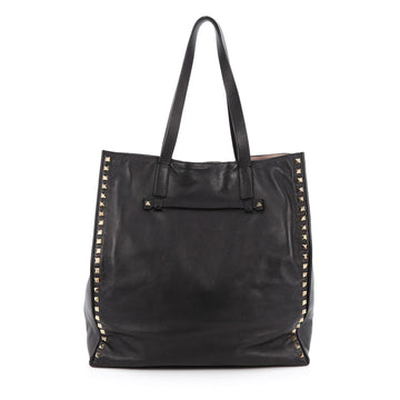 Valentino Rockstud Open Tote Leather North South Black