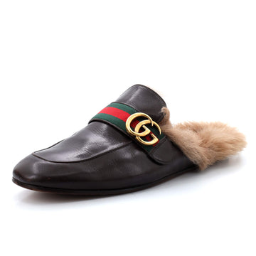Gucci Men's Princetown Mules Leather with Fur