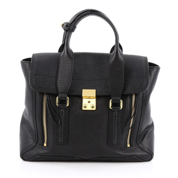 3.1 Phillip Lim Pashli Satchel Leather Medium Black