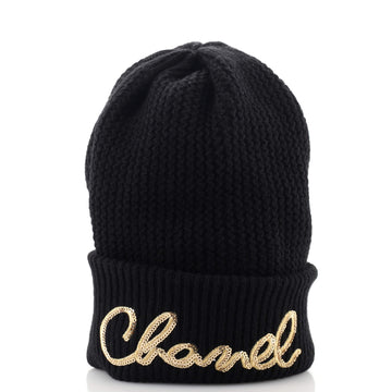 Chanel Logo Beanie Cashmere with Sequins