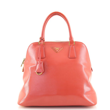 Prada Zip Around Convertible Dome Satchel Vernice Saffiano Leather North South