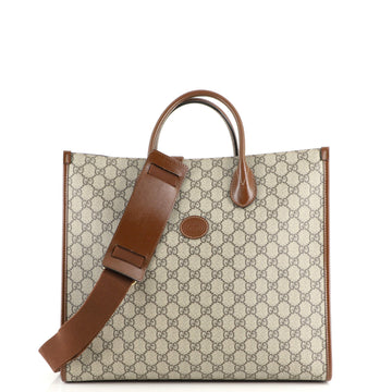 Gucci Structured Top Handle Open Tote GG Coated Canvas Medium