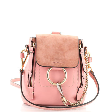 Chloe Faye Backpack Leather and Suede Mini