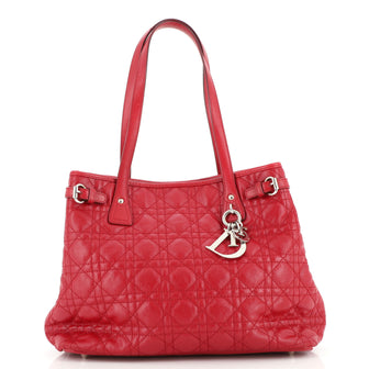 Christian Dior Panarea Tote Cannage Quilt Canvas Small