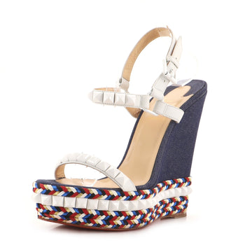 Christian Louboutin Women's Pyraclou Wedge Espadrilles Mixed Materials