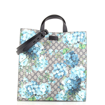 Gucci Convertible Soft Open Tote (Outlet) Blooms Print GG Coated Canvas Tall