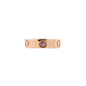Cartier Love Band 1 Sapphire Ring 18K Rose Gold with Pink Sapphire