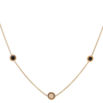 Bvlgari Bvlgari Bvlgari Sautoir Necklace 18K Rose Gold with Mother of Pearl and Onyx