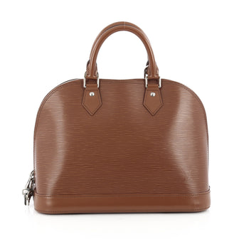Louis Vuitton Alma Handbag Epi Leather PM Brown