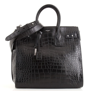 Saint Laurent Sac de Jour Souple Zip Tote Crocodile Embossed Leather North South