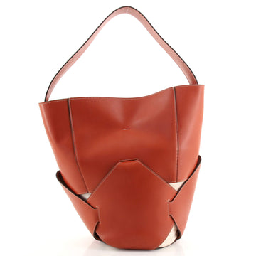 Celine Holdall Bucket Bag Leather with Canvas Large