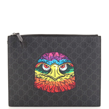 Gucci Zipped Pouch Printed GG Coated Canvas Medium