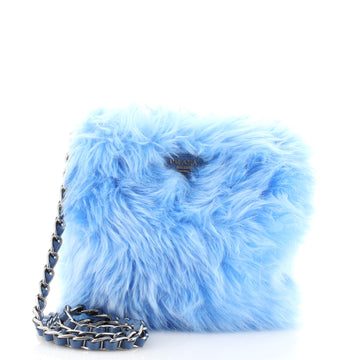 Prada Chain Crossbody Bag Faux Fur Mini