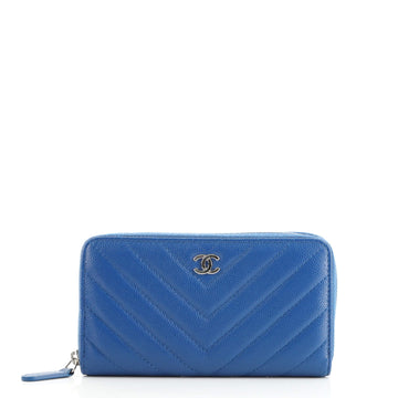 Chanel Zip Around Wallet Chevron Caviar Small