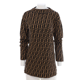 Fendi Women's Mockneck Sweater Zucca Wool