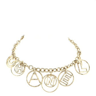 Chanel Hoop Cuba Logo Necklace Metal
