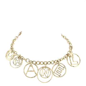 Chanel Hoop Cuba Logo Necklace Metal