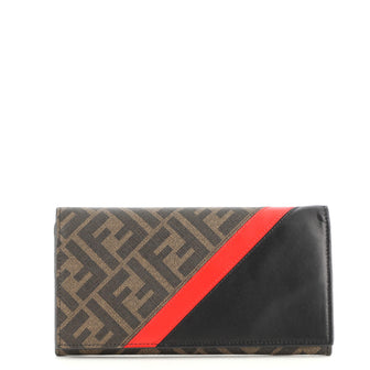 Fendi Forever Fendi Continental Wallet Zucca Coated Canvas with Leather Long