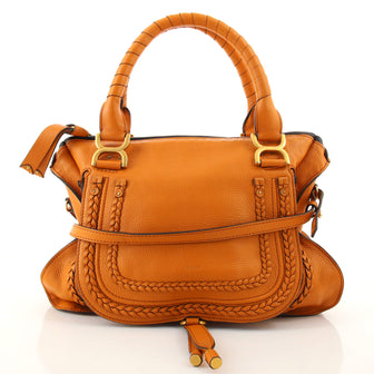 Chloe Marcie Braided Satchel Leather Medium