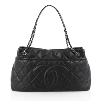 Chanel Timeless CC Soft Tote Quilted Caviar Large Black