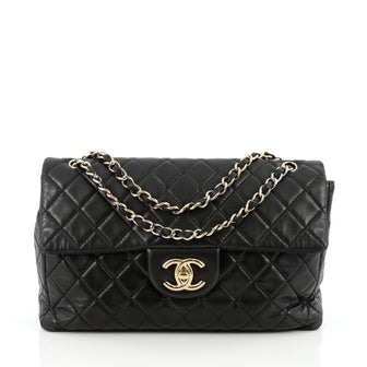 Chanel Classic Soft Flap Bag Quilted Lambskin Maxi Black