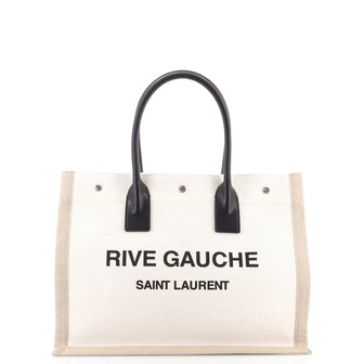 Saint Laurent Rive Gauche Shopper Tote Canvas Small