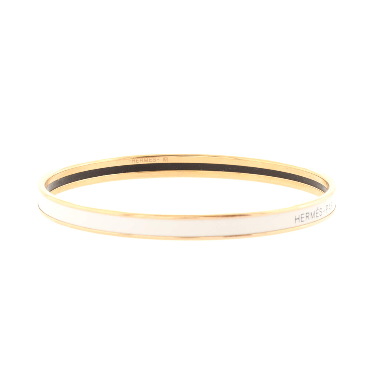 Hermes Uni Bangle Bracelet Enamel Extra Narrow Gold 1696471