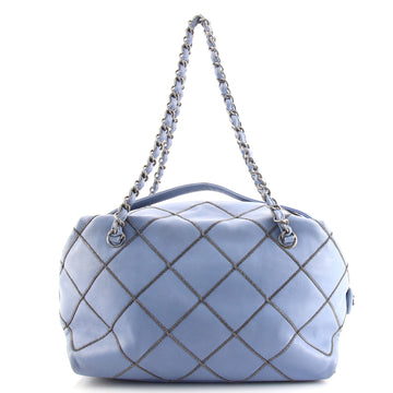 Chanel Soft Zip Bowler Bag Quilted Leather with Micro Chain Detail Medium