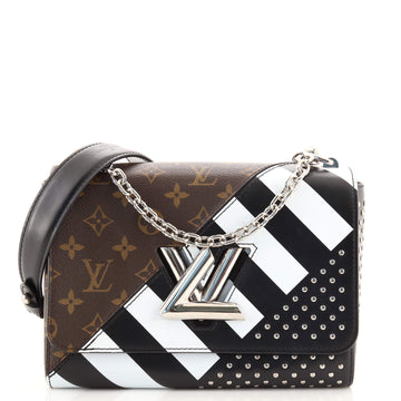 Louis Vuitton Twist Handbag Limited Edition Studded Monogram Canvas MM
