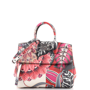Salvatore Ferragamo Studio Satchel Printed Leather Small