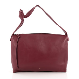 Celine Knotted Shoulder Bag Leather red