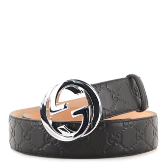 Gucci Interlocking G Belt Guccissima Leather Wide