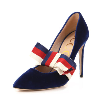 Gucci Women's Pumps with Removable Bow Velvet