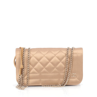 Chanel Vintage CC Flap Bag Quilted Satin Gold 1697101