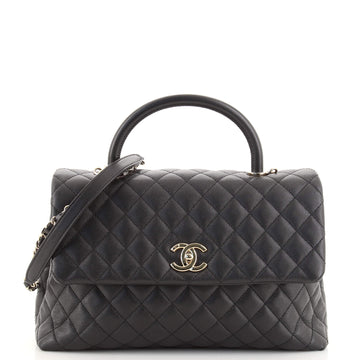 Chanel Coco Top Handle Bag Quilted Caviar Medium